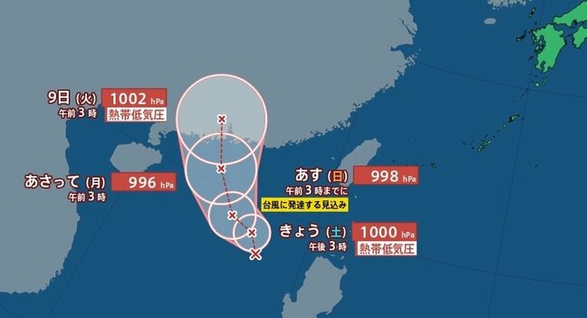 【台風情報】南シナ海上に“台風のたまご”が発生 24時間以内に台風へ発達する見込み 時速15kmの速さで西へ【雨と風のシミュレーション】|TBS NEWS DIG