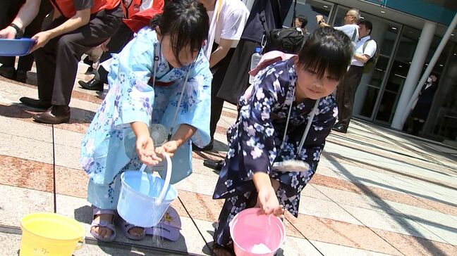 高梁市で全国で最も暑い40.4℃　県内観測史上最高　高松市では浴衣姿の幼稚園児ら約200人打ち水で暑さしのぐ|TBS NEWS DIG