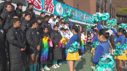 冬季全国大会に出場する5つの運動部の壮行会 チアリーダー部や応援団が