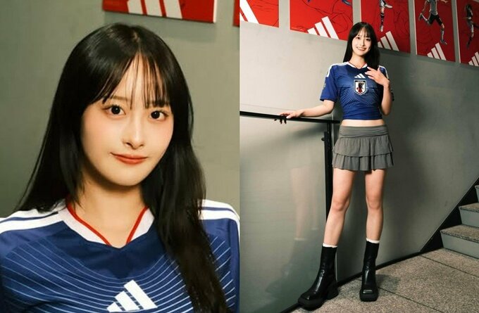 【 相沢菜月 】 「これ着て応援するぞ〜」　サッカー日本代表　ユニフォーム姿でポーズ|TBS NEWS DIG