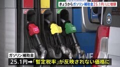「ガソリン補助金」きょうから増額　過去分とあわせ「1リットルあたり25.1円」で“ガソリン暫定税率廃止”と同じ額に| TBS CROSS DIG with Bloomberg