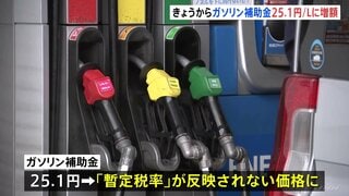 「ガソリン補助金」きょうから増額　過去分とあわせ「1リットルあたり25.1円」で“ガソリン暫定税率廃止”と同じ額に| TBS CROSS DIG with Bloomberg