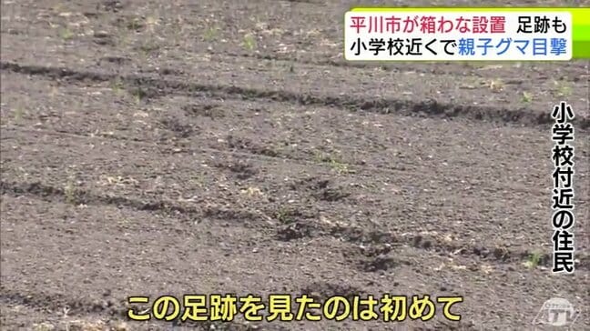 【詳報】“親子グマ”目撃され「箱わな」設置の平川市 10日ほど前には小学校近くの畑にクマとみられる足跡が… 畑仕事をする住民「怖くて畑にいられない」 市は40基以上の「箱わな」設置などで警戒強める|TBS NEWS DIG