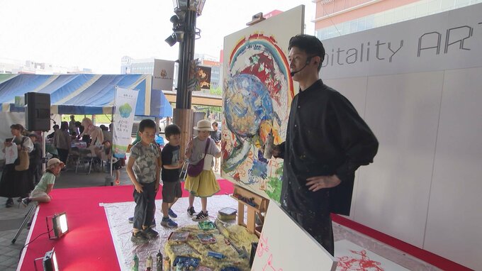 福岡・大分DCのおもてなし！JR大分駅前でアート体験イベント　|　大分のニュース｜OBS NEWS｜大分放送