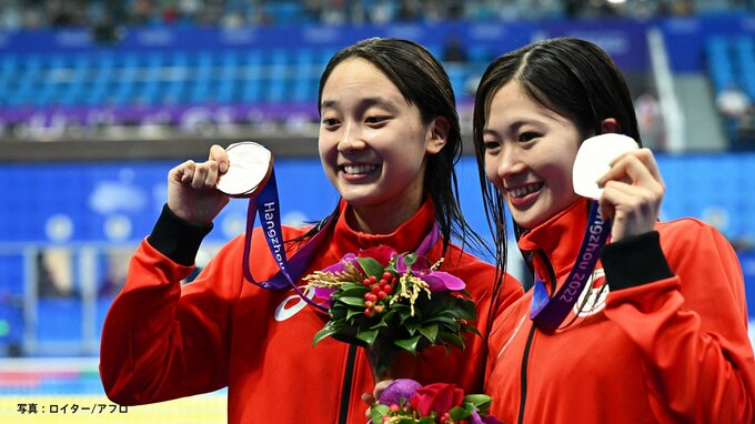 女子400ｍ個人メドレーは谷川亜華葉が銀メダル！「心が折れそうに」16歳・成田実生は涙の銅【アジア大会】|TBS NEWS DIG