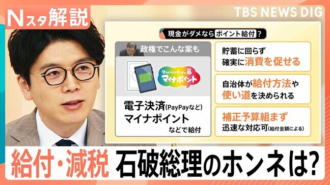 物価高対策で「現金給付」見送り→「ポイント給付案」浮上、石破総理が重視する“サプライズ感”とは【Nスタ解説】|TBS NEWS DIG