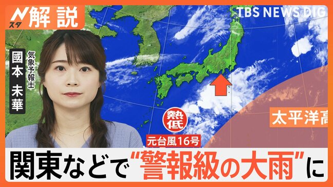“元台風16号”熱帯低気圧も影響…27日(金)は関東・静岡で警報級大雨に　さらに台風のタマゴ続々発生【Nスタ解説】|TBS NEWS DIG
