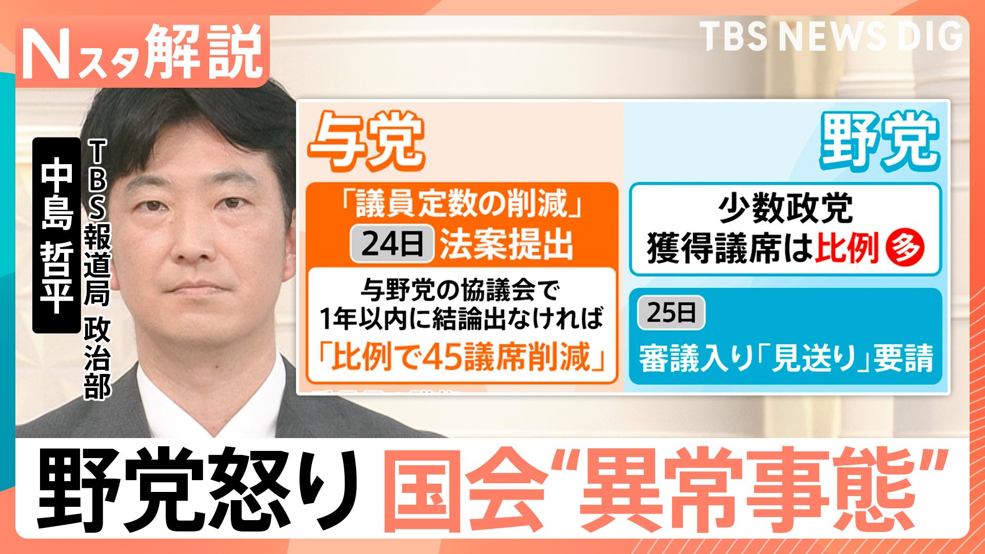 比例45議席削減や高市総理の“答弁拒否” 与野党の対立激化で国会空転