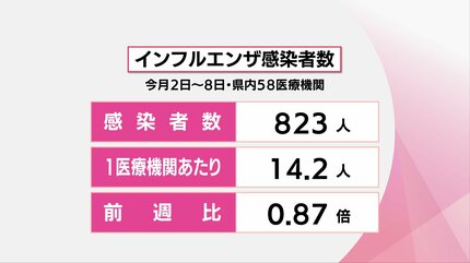 宮崎県内のインフルエンザ感染者数 前週比0.87倍に減少も 依然「流行