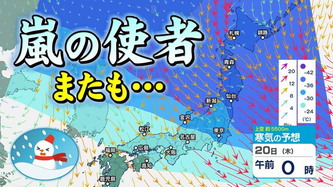 “嵐の使者”上空5500メートルは寒波で“真っ青”…影響長引き24日の3連休まで大雪や低温【雪と雨のシミュレーション】日本海側中心に大雪のおそれ…交通機関の乱れに注意|TBS NEWS DIG