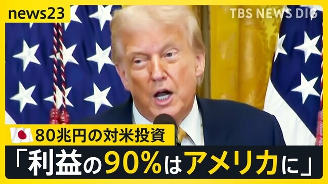 「痛み分け」「15%でも大きい」トランプ関税が電撃決着…80兆円の対米投資にトランプ氏「利益90%はアメリカに」【news23】|TBS NEWS DIG