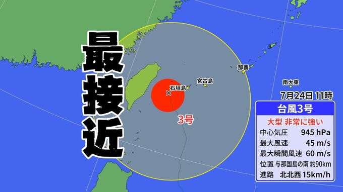 【台風情報】八重山地方に最接近　台風3号（ケーミー）935ヘクトパスカルまで発達へ　今後与那国島の南から台湾へ抜ける進路　|　沖縄のニュース｜RBC 琉球放送