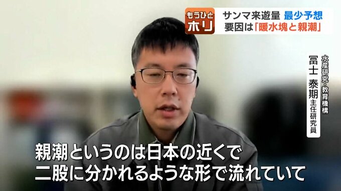 インタビューに応じる水産研究・教育機構の冨士泰期主任研究員