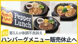 ペッパーランチでハンバーグを食べた客5人が体調不良訴え　ハンバーグメニュー販売休止へ　原因は調査中も大分では利用客から「O157」検出　関連は？【news23】|TBS NEWS DIG