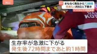 インドネシアの学校倒壊100人死傷 まもなく発生から72時間 地下にトンネルのような道などを作り救出急ぐ| TBS CROSS DIG with Bloomberg