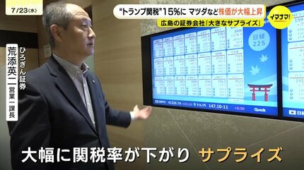 トランプ関税”15％でマツダなど株価大幅上昇 広島の証券会社「大きな