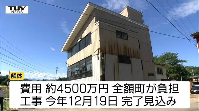 川の土手が崩れ倒壊危険のビルを代執行で解体　2022年豪雨の影響　きょう作業始まる（山形・飯豊町）|TBS NEWS DIG
