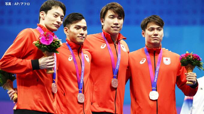  入江「悔しい思いでいっぱい」 競泳・男子4×100mメドレーリレー 日本が銅メダル【アジア大会】|TBS NEWS DIG
