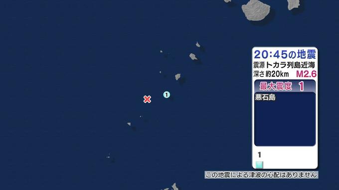 トカラ列島近海で地震 鹿児島十島村で最大震度１ 津波の心配なし|TBS NEWS DIG