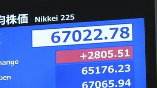 【速報】日経平均株価 一時2800円超の上昇で6万7000円台を回復　中東での戦闘終結の期待からAI･半導体関連株を中心に買い注文広がる| TBS CROSS DIG with Bloomberg
