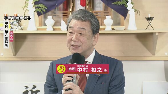 速報　北海道4区　当選確実となった中村裕之氏（自民・前）喜びの声　|　北海道のニュース｜HBC北海道放送