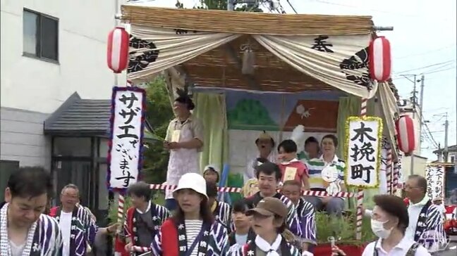 山車の飾りは町民が人形に扮する「生き人形」　青森県藤崎町で『ながしこ合同運行』　“あのキャラクター”などもモチーフにした生き人形が勢ぞろい|TBS NEWS DIG