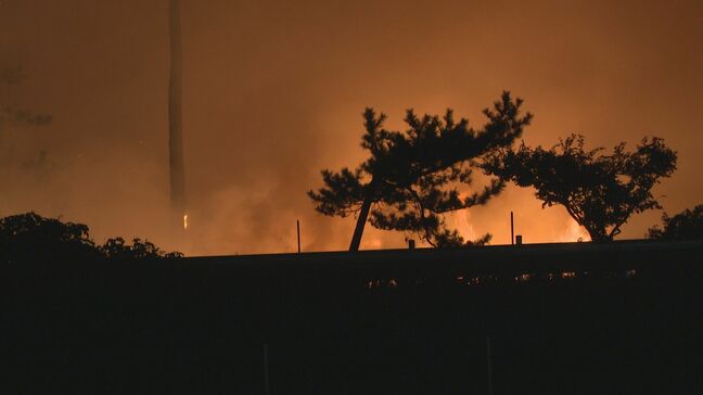 海岸沿いの防風林で火災 約12時間後に鎮火 北陸自動車道も一時通行止めに 石川・加賀市|TBS NEWS DIG