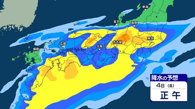 【今後の雨は】関東甲信　台風と前線の影響　3日（木）から4日（金）にかけ　東日本から西日本の太平洋側を中心とした広い範囲　非常に激しい雨のおそれ【7日（月）までの雨予想の画像掲載】台風の進路や前線の動きによっては6日頃にかけて大雨続く可能性も　|　SBC NEWS | 長野のニュース | SBC信越放送