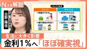 “31年ぶりの高水準”日銀1%に利上げへ 物価や住宅ローン…暮らしへのメリット・デメリットは?【Nスタ解説】|TBS NEWS DIG