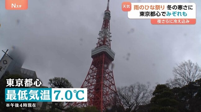 冬の寒さに逆戻り…雨のひな祭り、東京のランドマークではみぞれも|TBS NEWS DIG