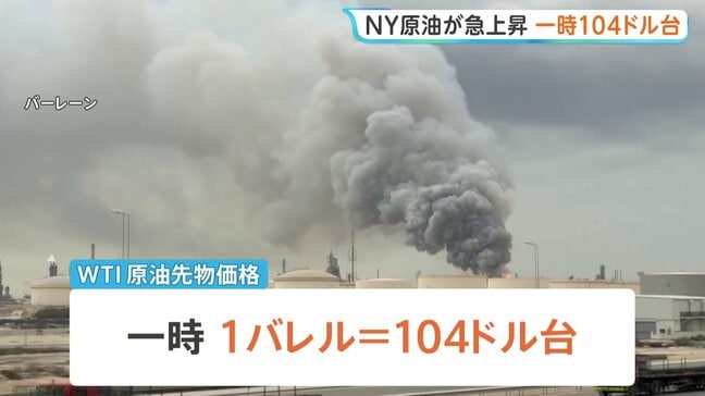 NY原油急騰 一時1バレル=104ドル台に トランプ大統領の演説受け|TBS NEWS DIG