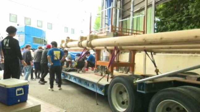 “新居浜の太鼓台”を世界にPR 大阪・関西万博に向け岸之下太鼓台が積み込み作業 愛媛・新居浜市|TBS NEWS DIG