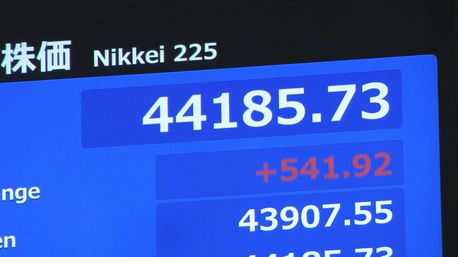 【速報】日経平均株価 一時500円以上値上がり　史上初の4万4000円台突破|TBS NEWS DIG