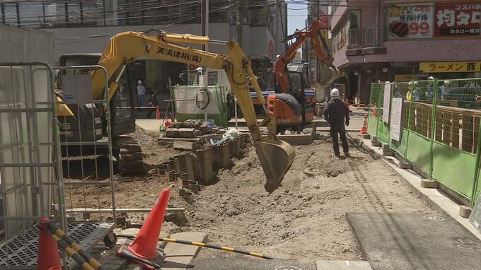 JR横浜駅近くの道路陥没　横浜市がけさから道路の修復作業開始　きょう中にも復旧の見込み|TBS NEWS DIG