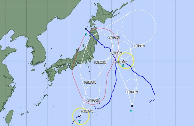 【台風情報 13日午前5時更新】日本の南で「台風7号（アンピル）」発生【雨風シミュレーション】今週末にも関東直撃か…一方日本海の台風5号は熱帯低気圧に【28日までの全国天気予報】|TBS NEWS DIG