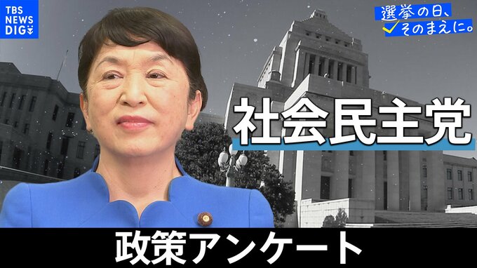 政策アンケート全文掲載＜社会民主党＞【衆議院選挙2026】|TBS NEWS DIG