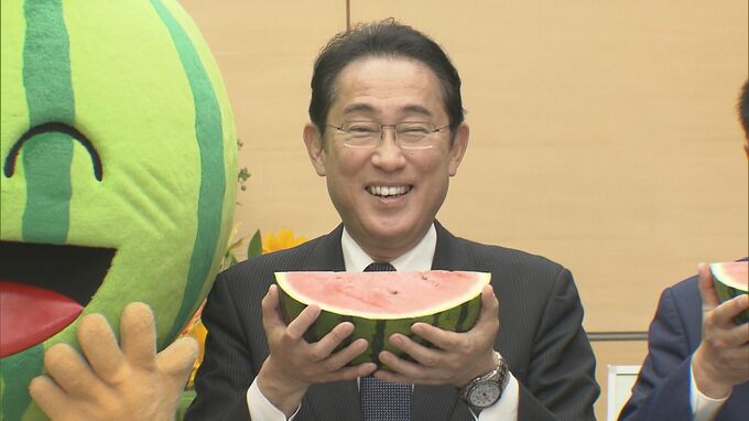 「塩をかけて食べないの？」岸田総理　甘いスイカに舌鼓|TBS NEWS DIG