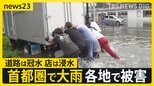 首都圏で記録的大雨…都内で川が氾濫 冠水した道路を歩く子どもの姿も コンテナ倒れ“下敷き”1人死亡 東京・目黒区では観測史上最高雨量も【news23】|TBS NEWS DIG