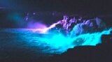 三日月の滝をライトアップ 幅100メートルの幻想的な光景広がる 大分・玖珠町 | 大分のニュース|OBS NEWS|大分放送