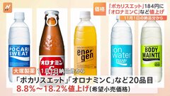 大塚製薬が11月から値上げ 「ポカリスエット」162円→184円（税込み）「オロナミンC」130円→146円（税込み）| TBS CROSS DIG with Bloomberg