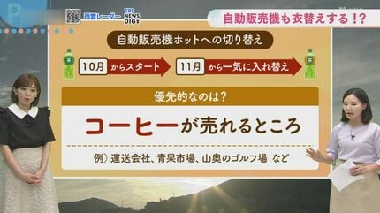 自動販売機「HOT飲料」への入れ替えは「〇〇」が売れる場所が優先