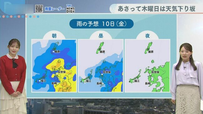 あす朝は10℃を下回る冷え込み　週後半は花散らしの雨【長崎天気】|TBS NEWS DIG