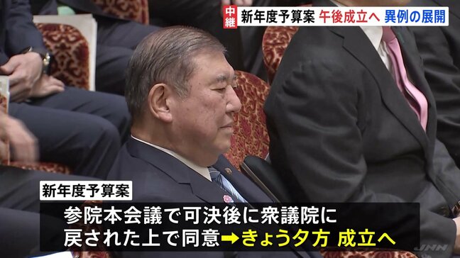 新年度予算案がきょう午後成立へ 「参議院での再修正」「衆議院での同意」現憲法のもとでは初めて|TBS NEWS DIG