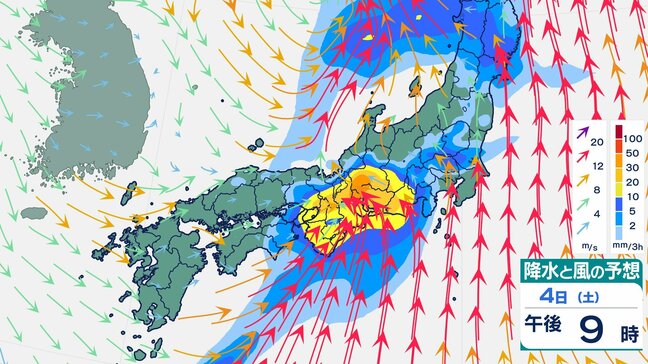 【大雨情報】 週末は再び大雨予想⋯九州・東海などで「大雨」のおそれ 4日は関東でも雨と風強まる予想に(雨風シミュレーション)|TBS NEWS DIG