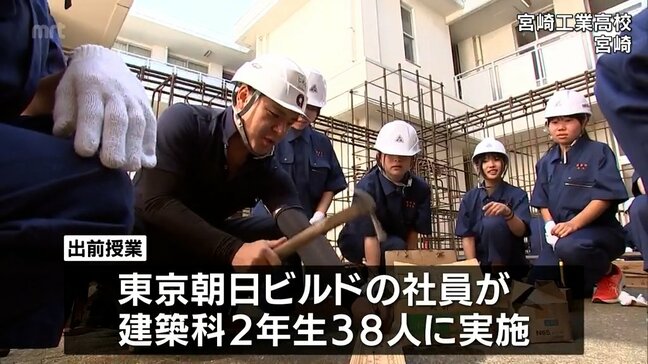 ものづくりに関心を 鉄筋工事などを行う企業が宮崎市の高校で出前授業|TBS NEWS DIG
