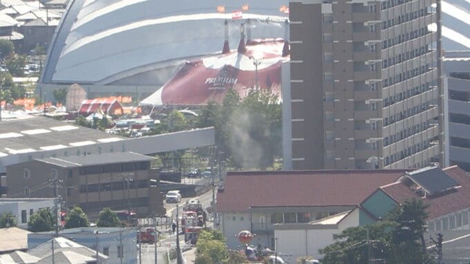 【速報】岡山市北区野田の中高層建物から出火　消防が出動中|TBS NEWS DIG