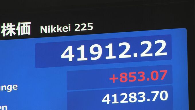 【速報】日経平均株価一時800円以上値上がり　TOPIXも取引時間中の最高値更新