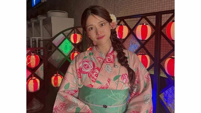 【 松村沙友理 】　今年初の浴衣姿でなにわ淀川花火大会を満喫「大雨だったけど 綺麗な花火をみて 素敵な思い出になりました」|TBS NEWS DIG