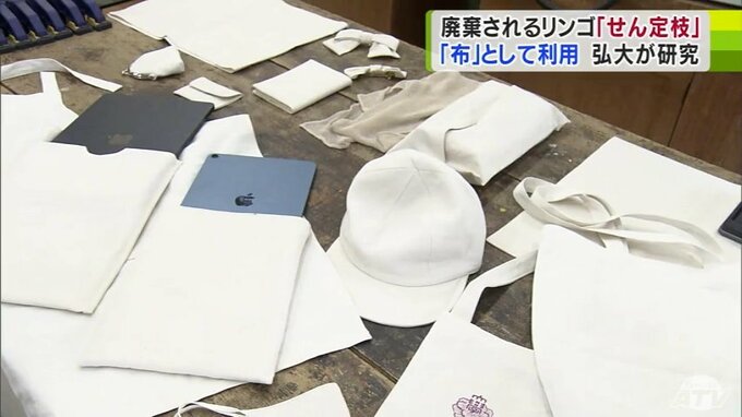 「リンゴの枝」が「布」に？　弘前大学が地元の企業と連携して作製　研究を重ねて目指す製品化　|　青森のニュース│ATV NEWS│青森テレビ