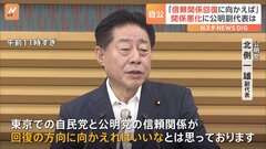 「自民党と公明党の信頼関係が回復の方向に向かえれば」公明党の北側副代表　東京での自民党と公明党の関係が悪化していることについて| TBS CROSS DIG with Bloomberg